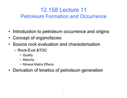 Molecular Biogeochemistry, Lecture 11