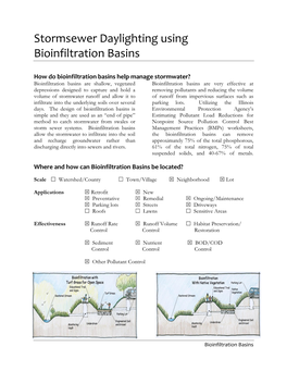 Stormsewer Daylighting Using Bioinfiltration Basins