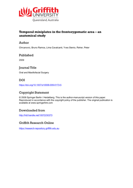 Positioning of Miniplates in the Frontozygomatic Region – An