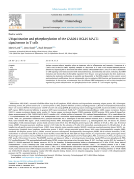 Cellular Immunology Ubiquitination and Phosphorylation of The