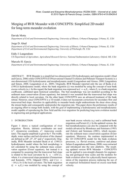 Merging of RVR Meander with CONCEPTS: Simplified 2D Model for Long-Term Meander Evolution