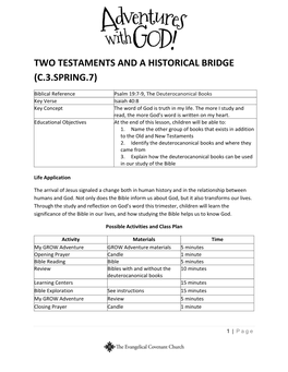 Two Testaments and a Historical Bridge (C.3.Spring.7)