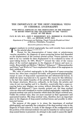 The Importance of the Deep Cerebral Veins in Cerebral