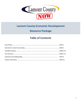 Lamont County Economic Development Resources