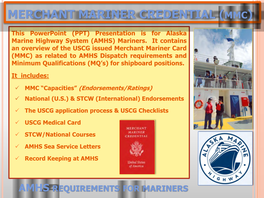 Merchant Mariner Credential (Mmc)