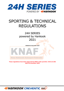 Sporting & Technical Regulations 24H