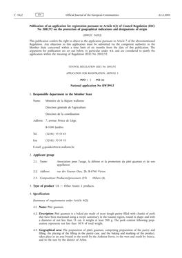 Of Council Regulation (EEC) No 2081/92 on the Protection of Geographical Indications and Designations of Origin