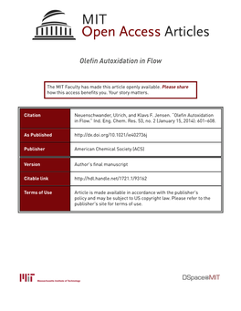 Olefin Autoxidation in Flow