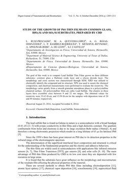 STUDY of the GROWTH of Pbs THIN FILMS on COMMON GLASS, Hfo2/Si and Sio2/Si SUBSTRATES, PREPARED by CBD