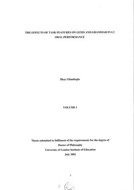 The Effects of Task Features on Lexis and Grammar in L2 Oral Performance