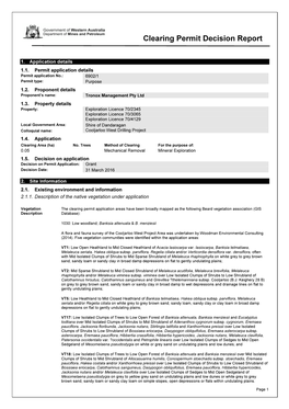 Clearing Permit Decision Report