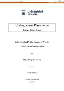 Undergraduate Dissertation Trabajo Fin De Grado