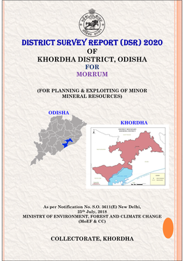 District Survey Report (Dsr) 2020 of Khordha District, Odisha for Morrum