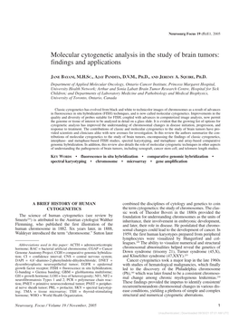 Molecular Cytogenetic Analysis in the Study of Brain Tumors: Findings and Applications