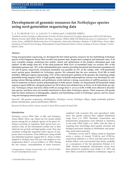 Development of Genomic Resources for Nothofagus Species Using Next-Generation Sequencing Data