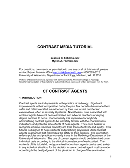 Contrast Media Tutorial