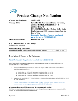 Product Change Notification