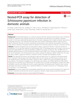 Nested-PCR Assay for Detection of Schistosoma Japonicum Infection In
