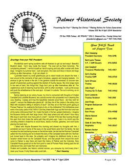 April 2014 Newsletter