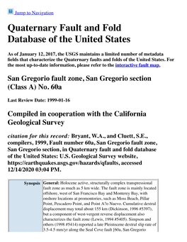 Quaternary Fault and Fold Database of the United States