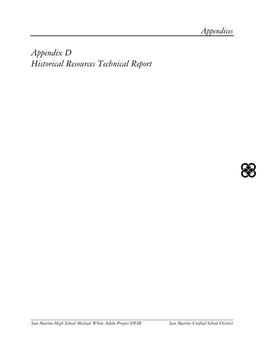 Appendix D Historical Resources Technical Report