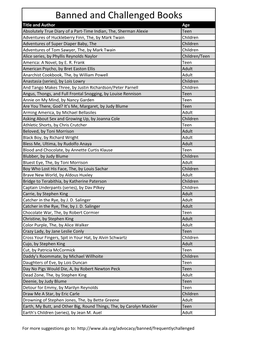 Banned and Challenged Books