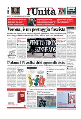 Il Pd Coalizzi Chi Si Oppone Alla Destra IL SALOTTO «Con Il 33 Per Cento L’Autosufficienza Sarebbe Un Errore»