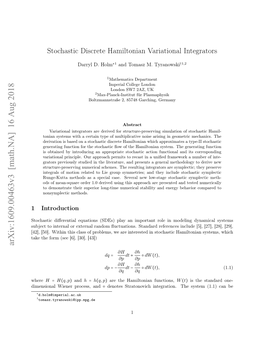 Stochastic Discrete Hamiltonian Variational Integrators