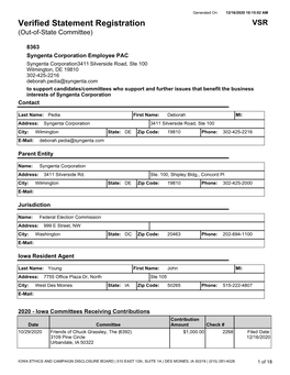 Verified Statement Registration VSR (Out-Of-State Committee)