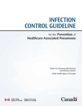 PHAC's Infection Control Guideline for the Prevention of Healthcare-Associated Pneumonia