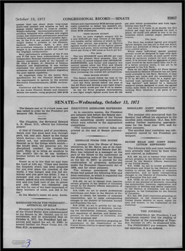 SENATE-Wednesday, October 13, 1971