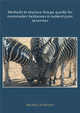 Methods to Improve Forage Quality for Mammalian Herbivores in Nutrient Poor Savannas