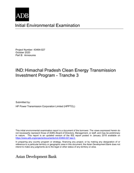Himachal Pradesh Clean Energy Transmission Investment Program - Tranche 3