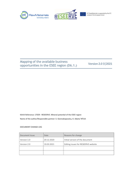 Mapping of the Available Business Opportunities in the ESEE Region (D6.1.) Version 2.0 3|2021