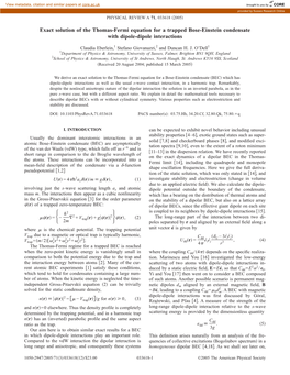 Exact Solution of the Thomas-Fermi Equation for a Trapped Bose-Einstein Condensate with Dipole-Dipole Interactions