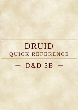 Quick Reference — D&D 5E — Prof