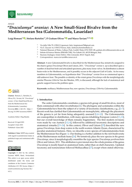 A New Small-Sized Bivalve from the Mediterranean Sea (Galeommatida, Lasaeidae)