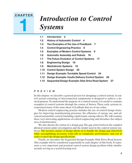 Introduction to Control Systems 1.1 INTRODUCTION