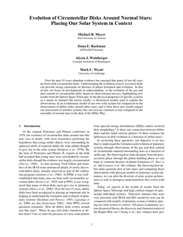 Evolution of Circumstellar Disks Around Normal Stars: Placing Our Solar System in Context