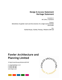 Fowler Architecture and Planning Limited