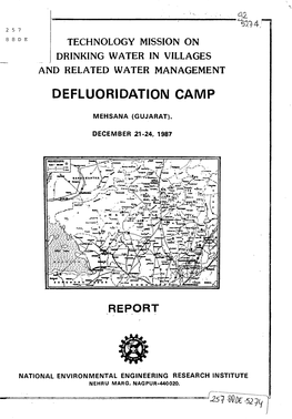 Defluoridation Camp