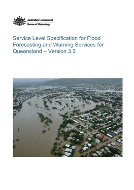 Service Level Specification for Flood Forecasting and Warning Services for Queensland – Version 3.3