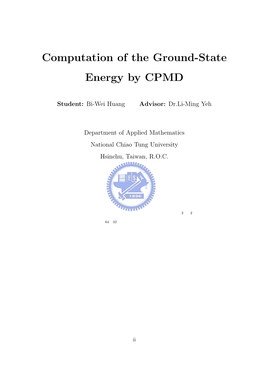 Computation of the Ground-State Energy by CPMD