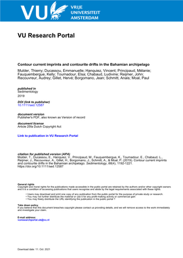 Sed.12587 Contour Current Imprints and Contourite Drifts in The