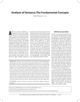 Analysis of Variance: the Fundamental Concepts