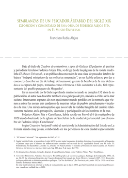 SEMBLANZAS DE UN PESCADOR ÁRTABRO DEL SIGLO XIX Exposición Y Comentario De Una Obra De Federico Alejos Pita En El Mu Seo Un Iversal