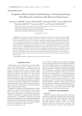 Irsogladine Maleate Reduces Radiotherapy Or Chemoradiotherapy Oral Mucositis in Patients with Head and Neck Cancer