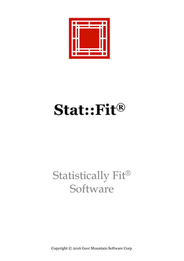 Stat::Fit® 3 Manual