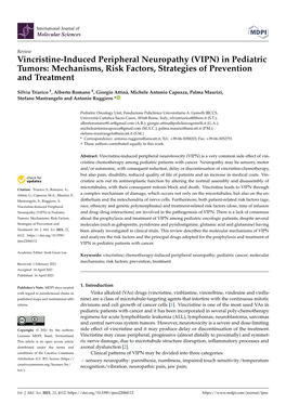 Vincristine-Induced Peripheral Neuropathy (VIPN) in Pediatric Tumors: Mechanisms, Risk Factors, Strategies of Prevention and Treatment