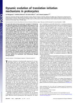 Dynamic Evolution of Translation Initiation Mechanisms in Prokaryotes